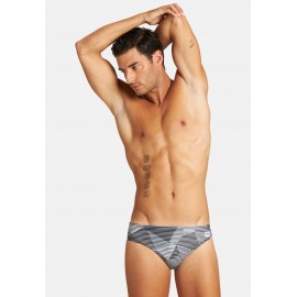 Striped Geo Brief Badehose